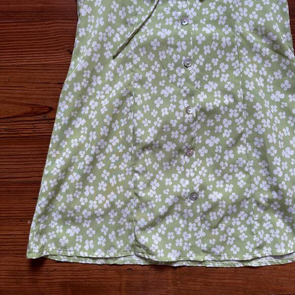 Princess Polly pastel green floral tie strap structured sun dress SIZE 8 - Picture 3 of 5